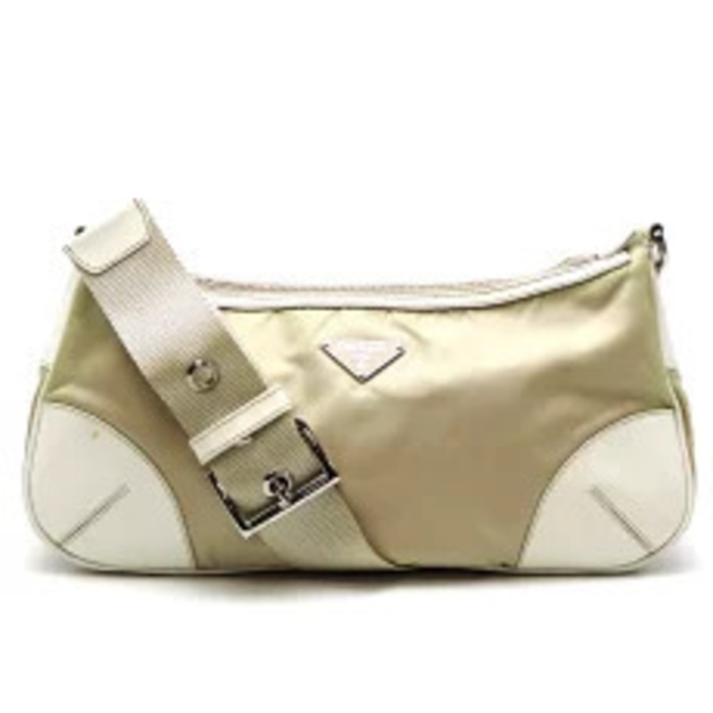 Prada Hobo Bag Beige White